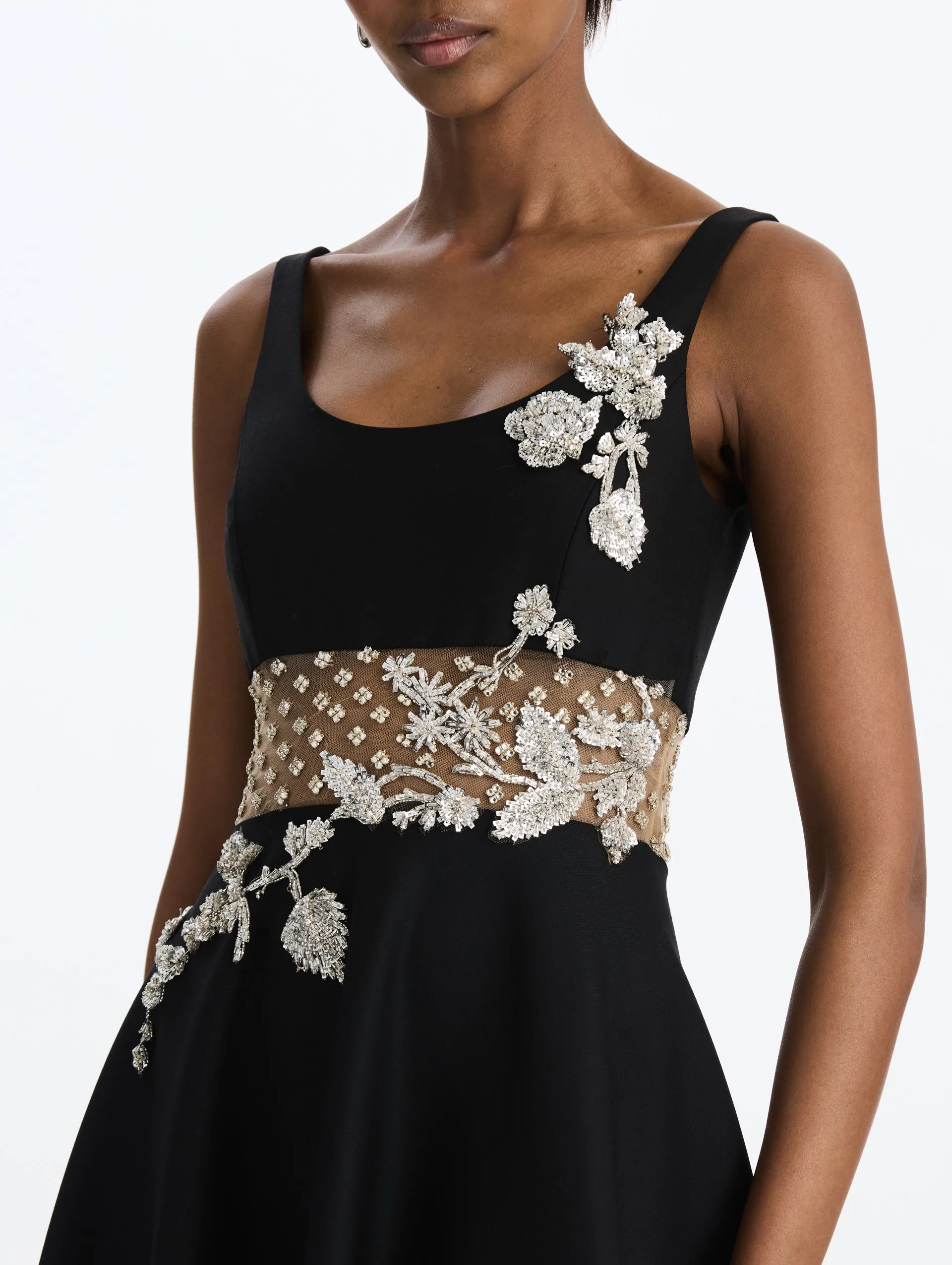 Crystal Grid Floral Embroidered Cocktail Dress sold by Oscar de la Renta product image thumbnail 4