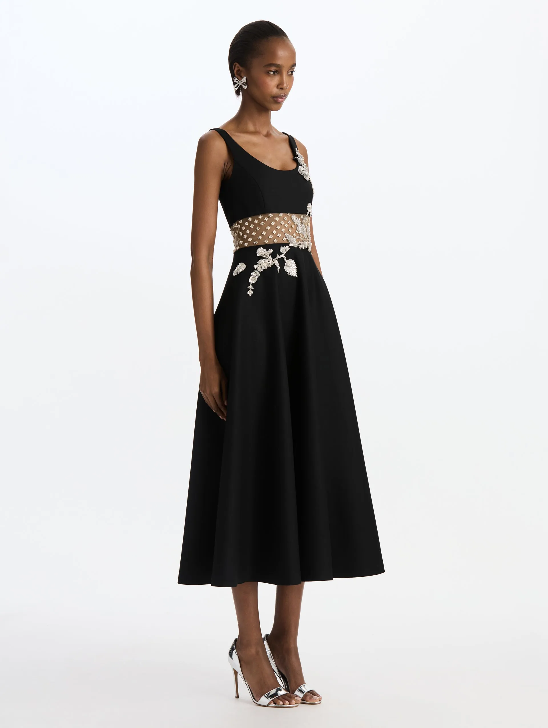 Crystal Grid Floral Embroidered Cocktail Dress sold by Oscar de la Renta product image thumbnail 3