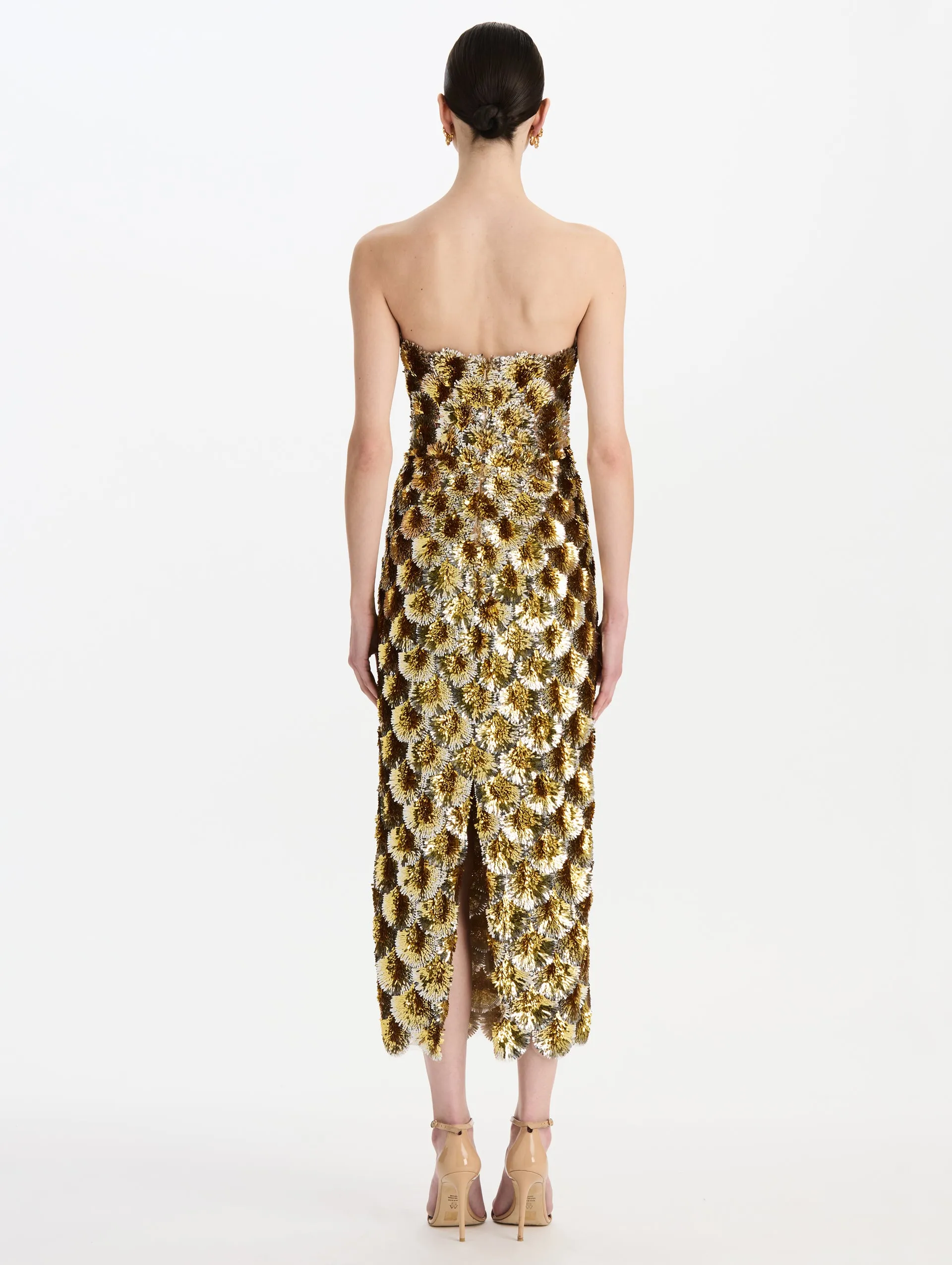 Sequin Embroidered Scalloped Cocktail Dress sold by Oscar de la Renta product image thumbnail 2