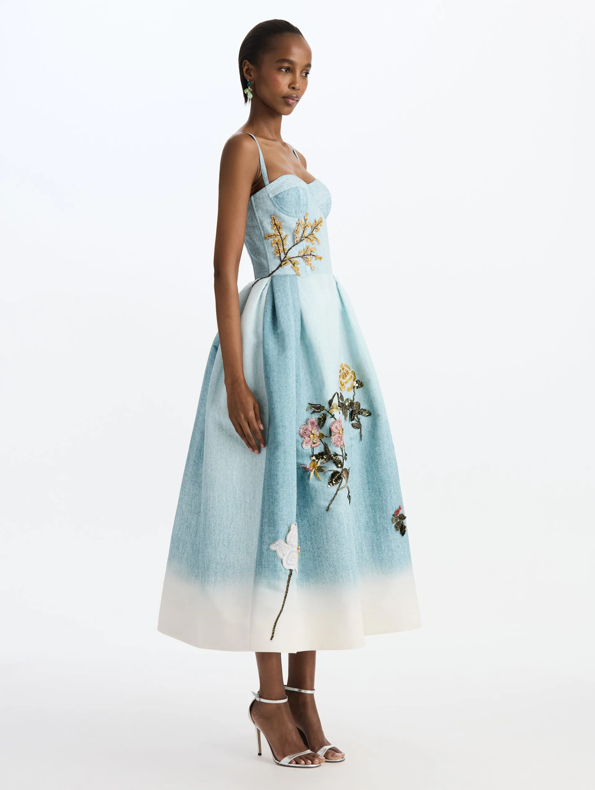 Beaded Mixed Botanical Bustier Dress sold by Oscar de la Renta product image thumbnail 2