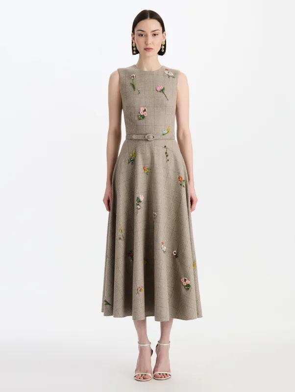 Plaid Cashmere-Blend Dress sold by Oscar de la Renta