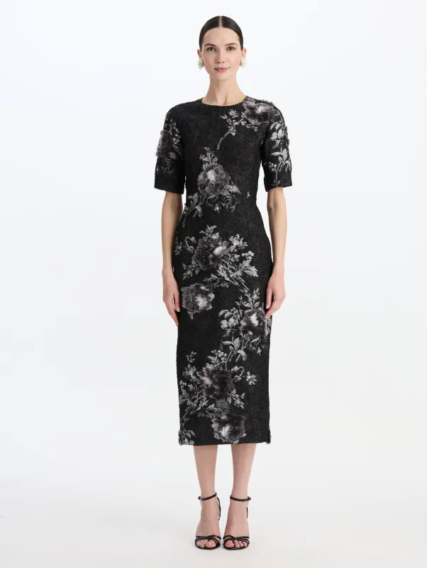 Peony Fil Coupé Cocktail Dress sold by Oscar de la Renta