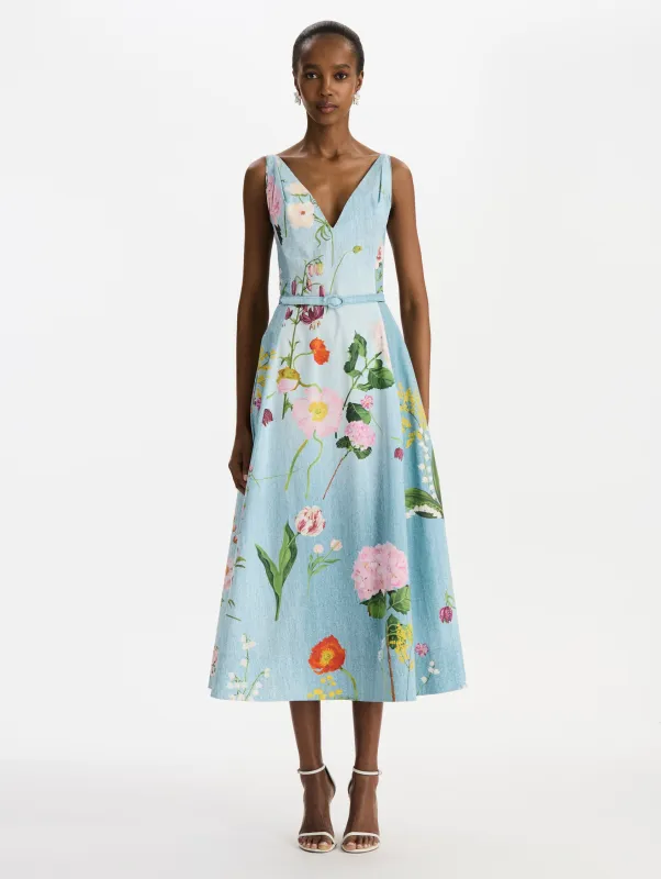 Mixed Botanical Cotton Poplin Dress sold by Oscar de la Renta