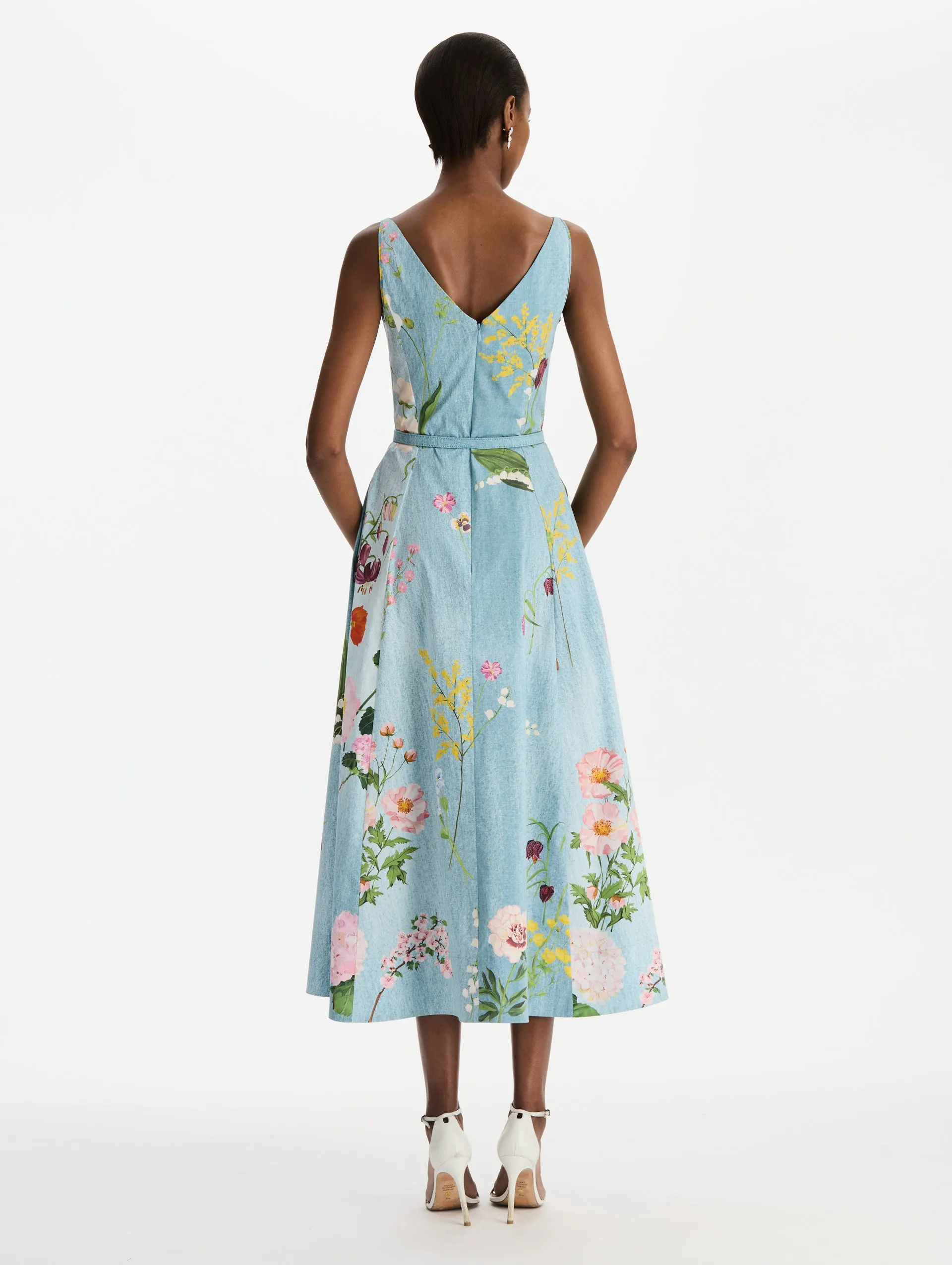 Mixed Botanical Cotton Poplin Dress sold by Oscar de la Renta product image thumbnail 2