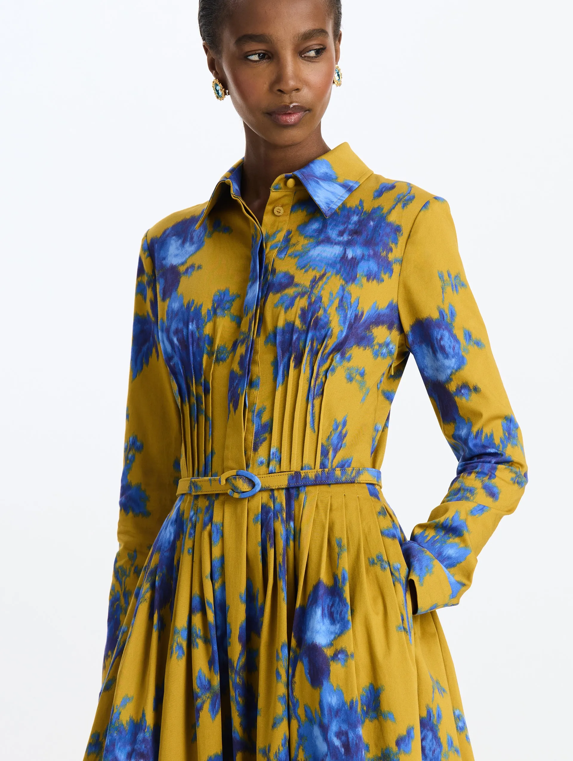 Cotton Twill Long-Sleeve Dress sold by Oscar de la Renta product image thumbnail 4