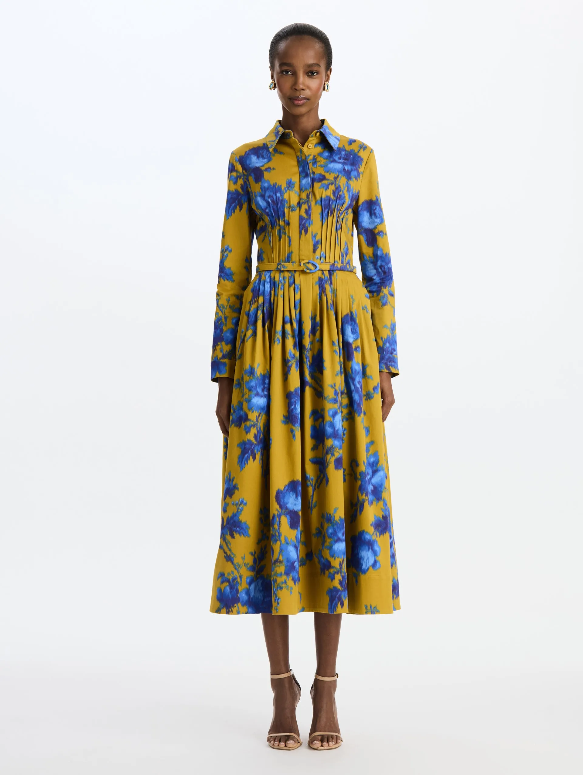 Cotton Twill Long-Sleeve Dress sold by Oscar de la Renta