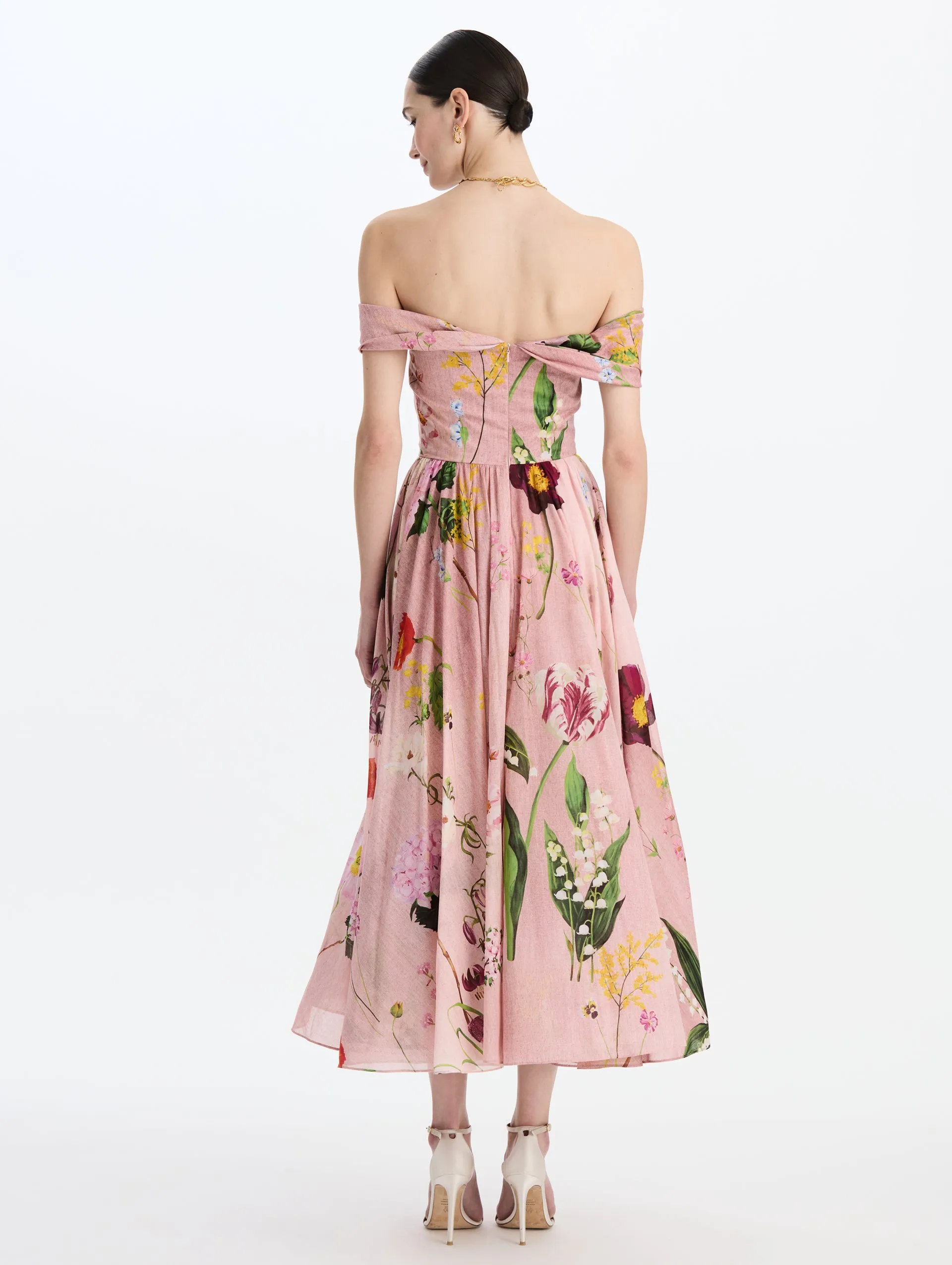 Mixed Botanical Off-Shoulder Dress sold by Oscar de la Renta product image thumbnail 2