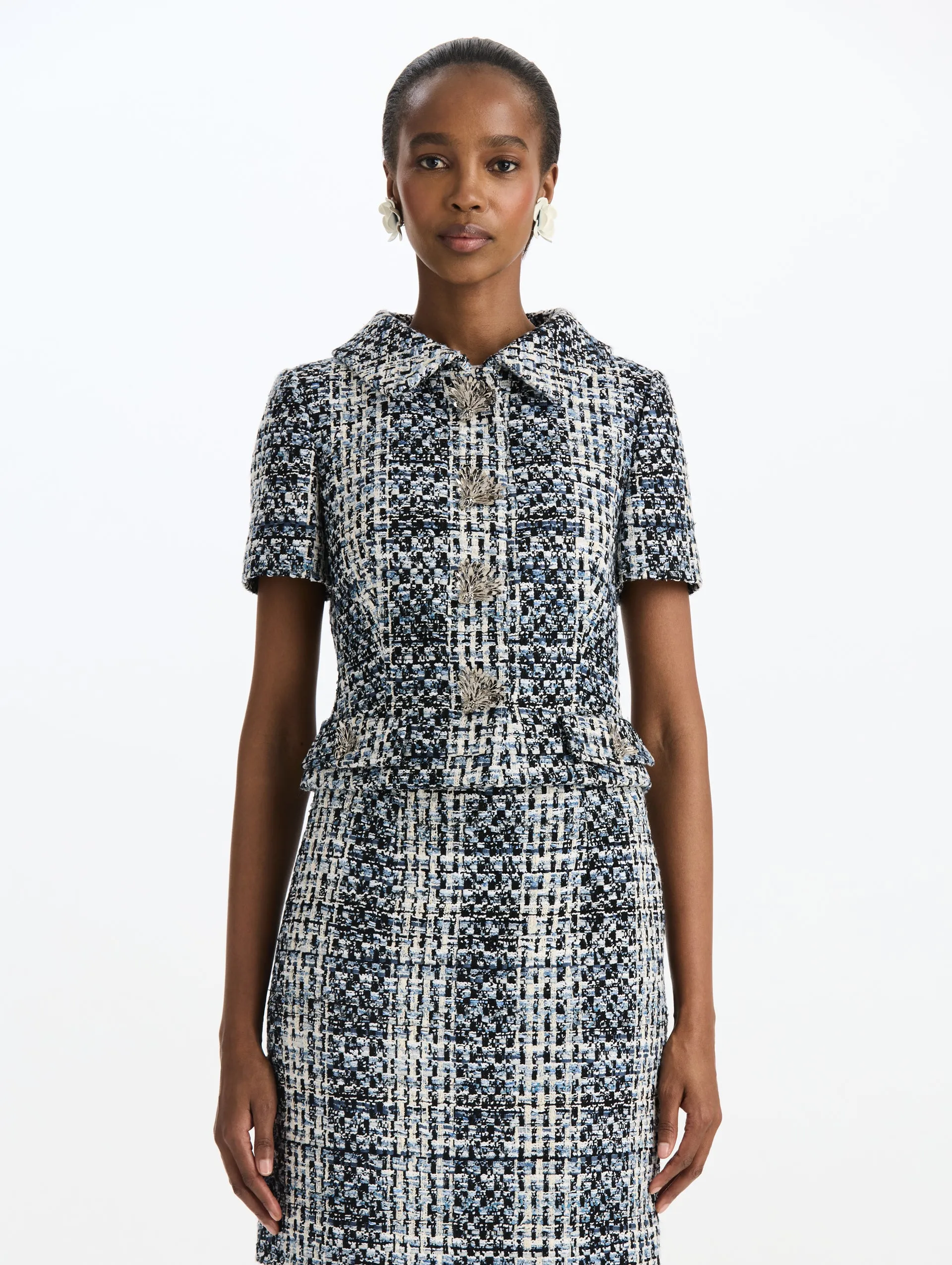 Slub Cotton Tweed Jacket sold by Oscar de la Renta