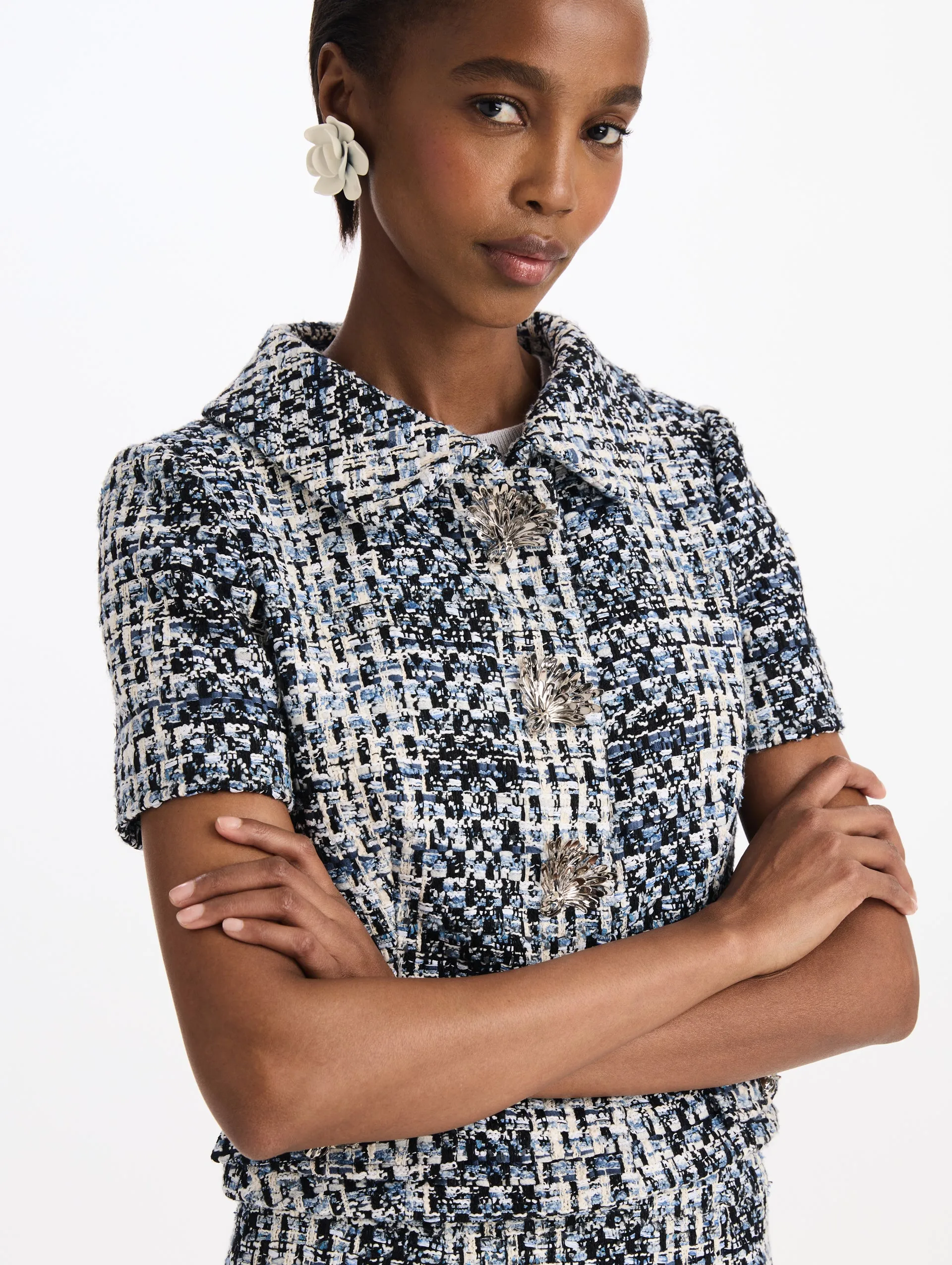 Slub Cotton Tweed Jacket sold by Oscar de la Renta product image thumbnail 5