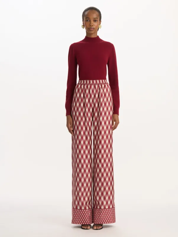 Argyle Silk Twill Wide Leg Pant sold by Oscar de la Renta