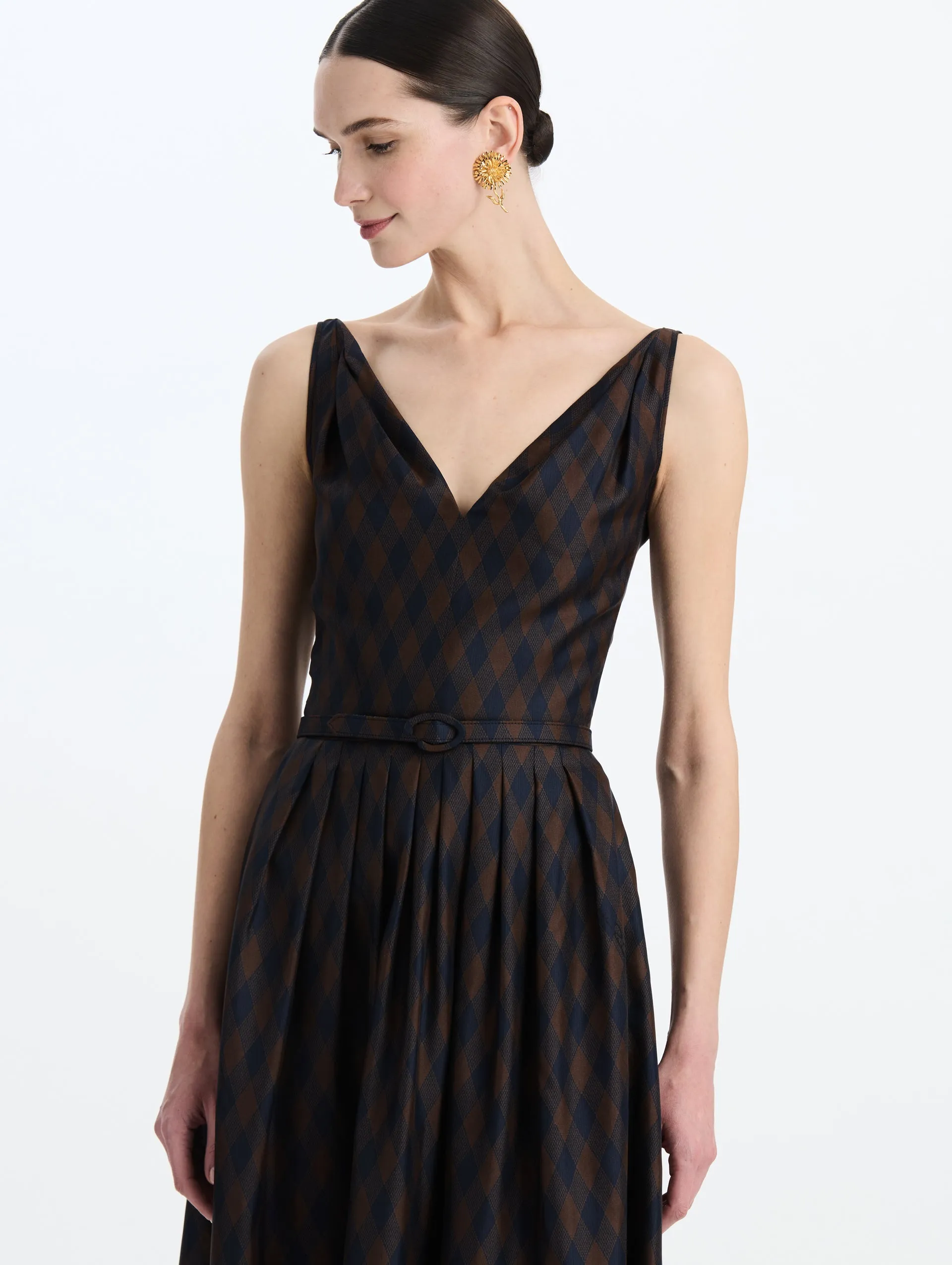 Argyle Silk Twill Dress sold by Oscar de la Renta product image thumbnail 4