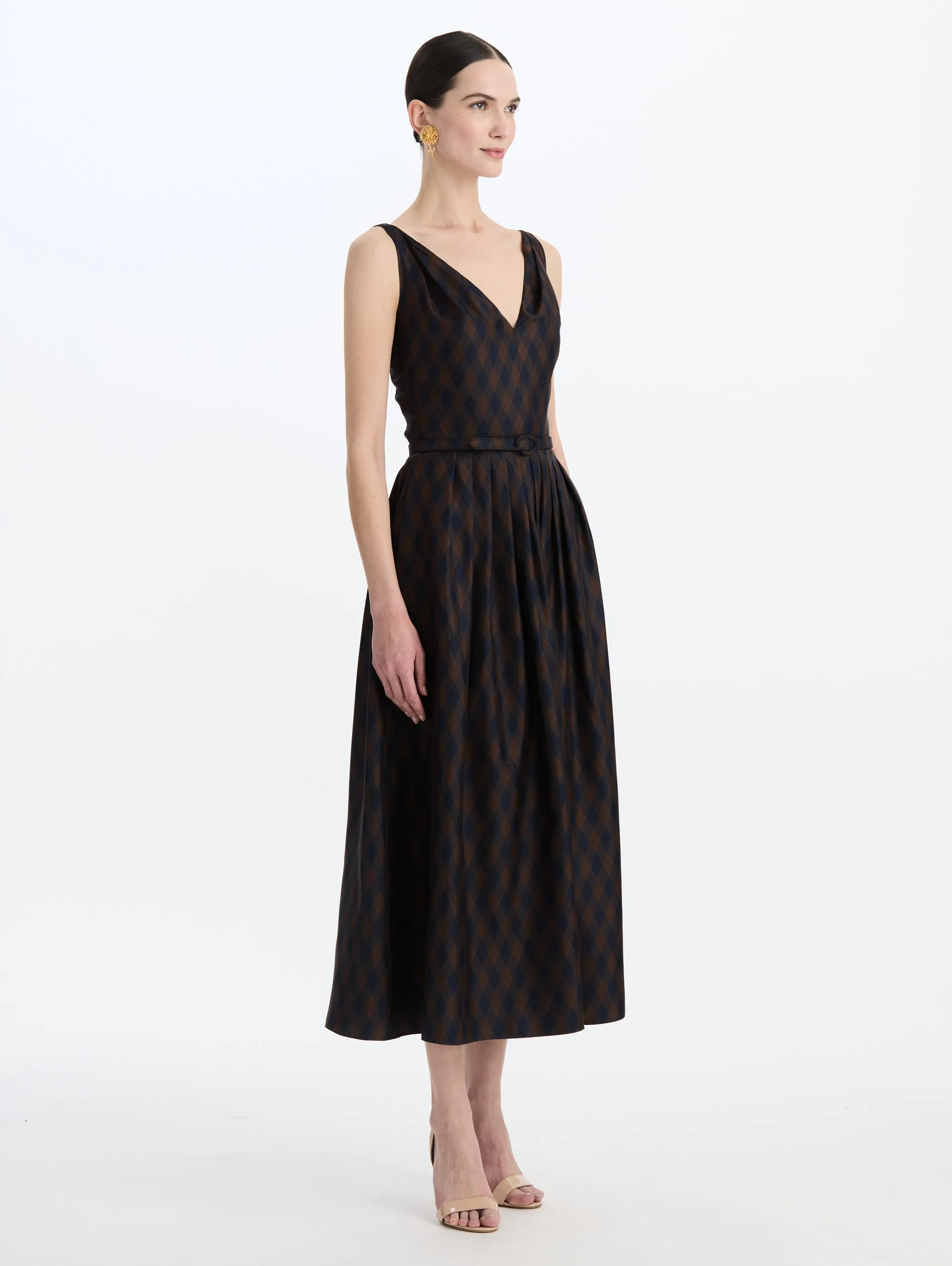 Argyle Silk Twill Dress sold by Oscar de la Renta product image thumbnail 3