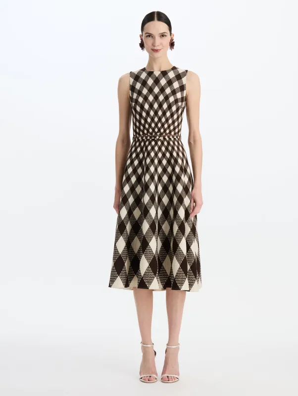 Degradé Argyle Wool Dress sold by Oscar de la Renta
