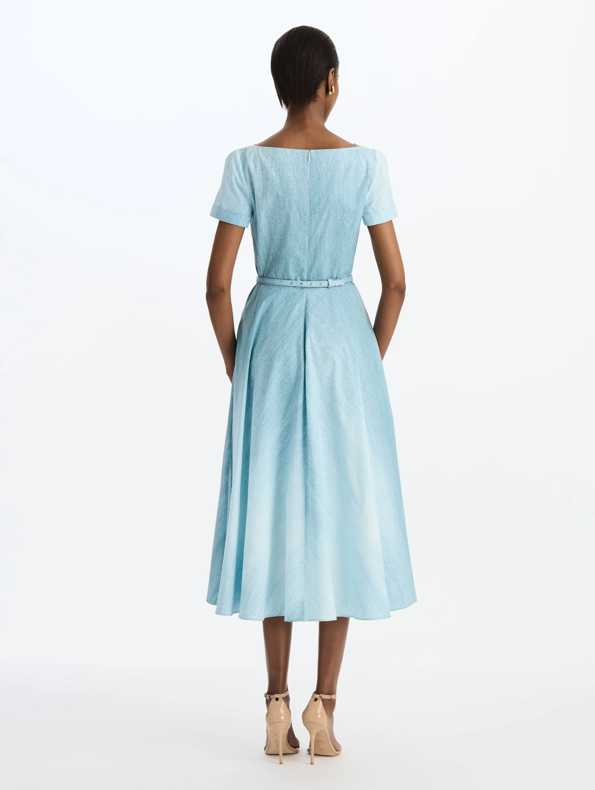 Painted Ground Cotton Poplin Dress sold by Oscar de la Renta product image thumbnail 2