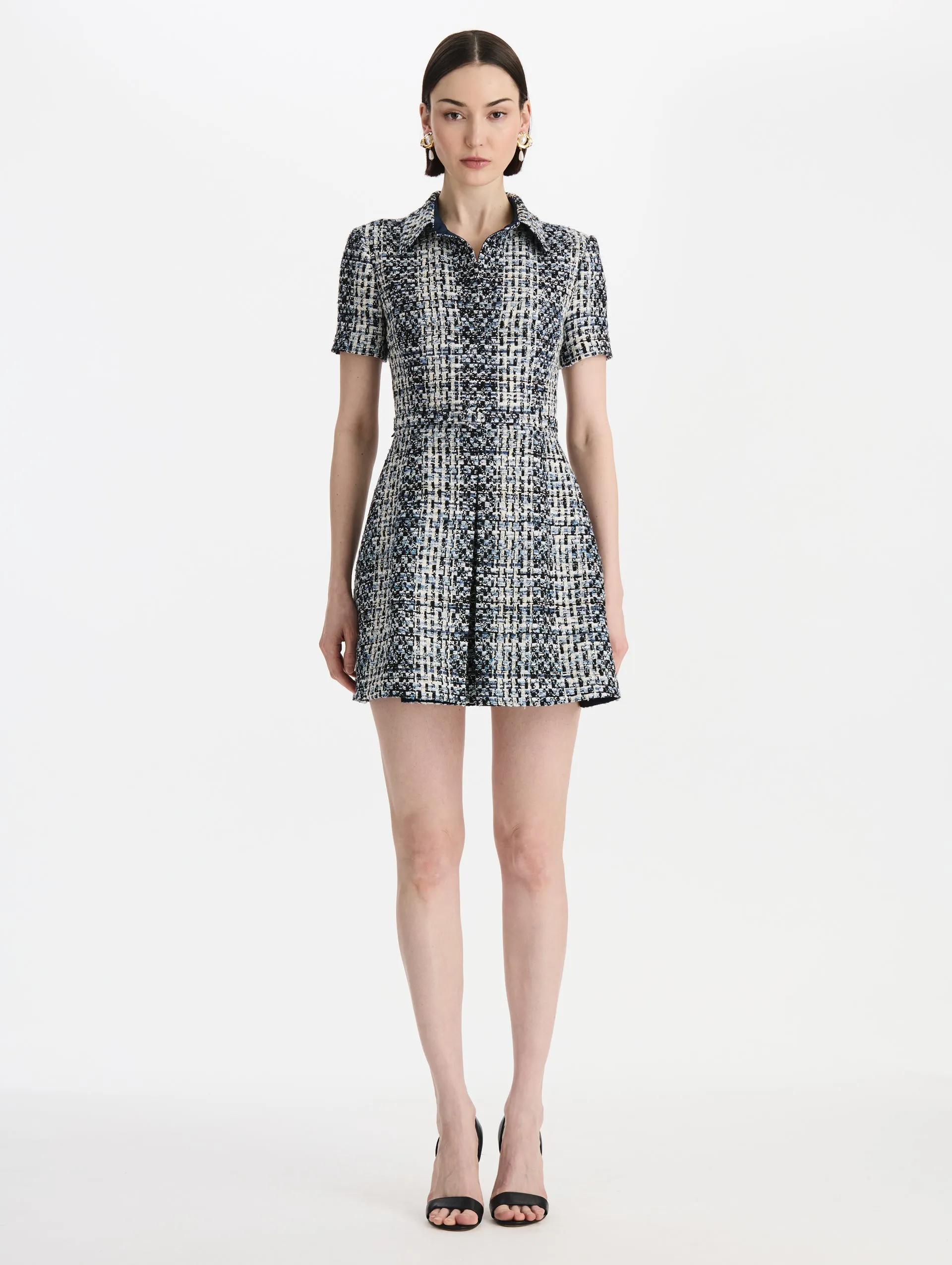 Slub Wool Tweed Mini Dress sold by Oscar de la Renta