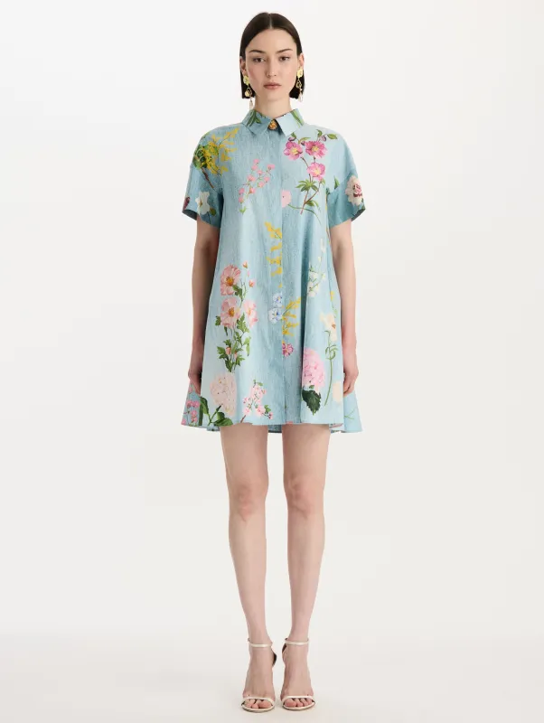 Mixed Botanical Cotton Poplin Shift Dress sold by Oscar de la Renta