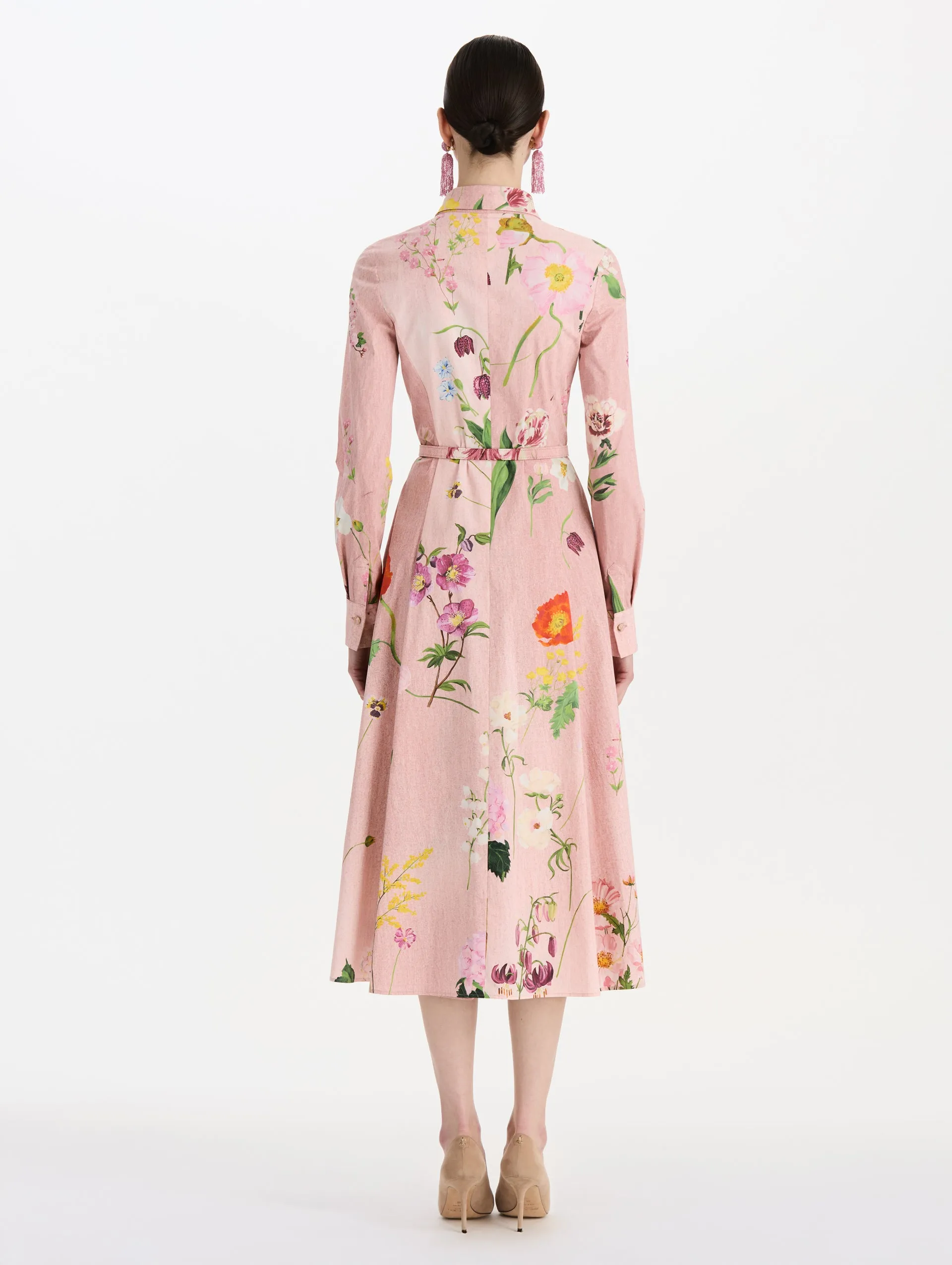 Mixed Botanical Cotton Poplin Collared Dress sold by Oscar de la Renta product image thumbnail 2
