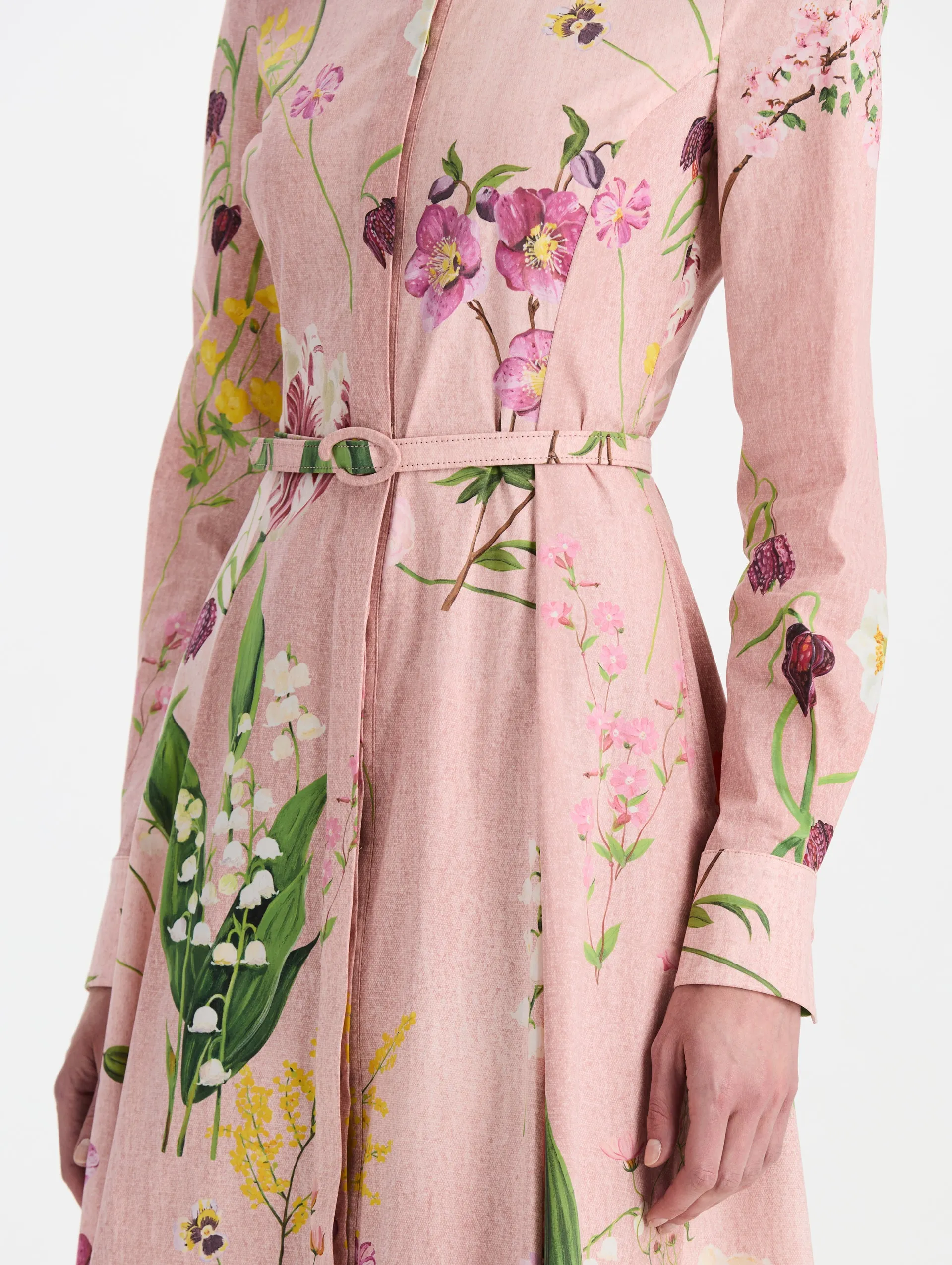 Mixed Botanical Cotton Poplin Collared Dress sold by Oscar de la Renta product image thumbnail 4