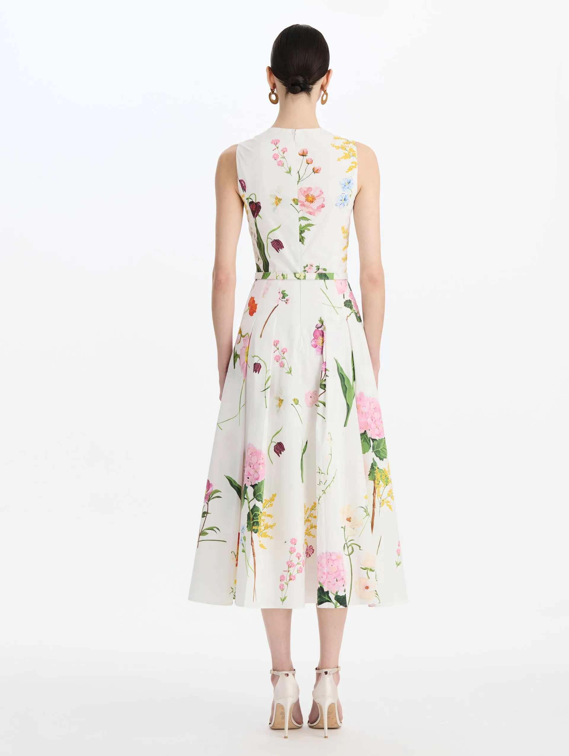 Mixed Botanical Cotton Poplin Sleeveless Dress sold by Oscar de la Renta product image thumbnail 2