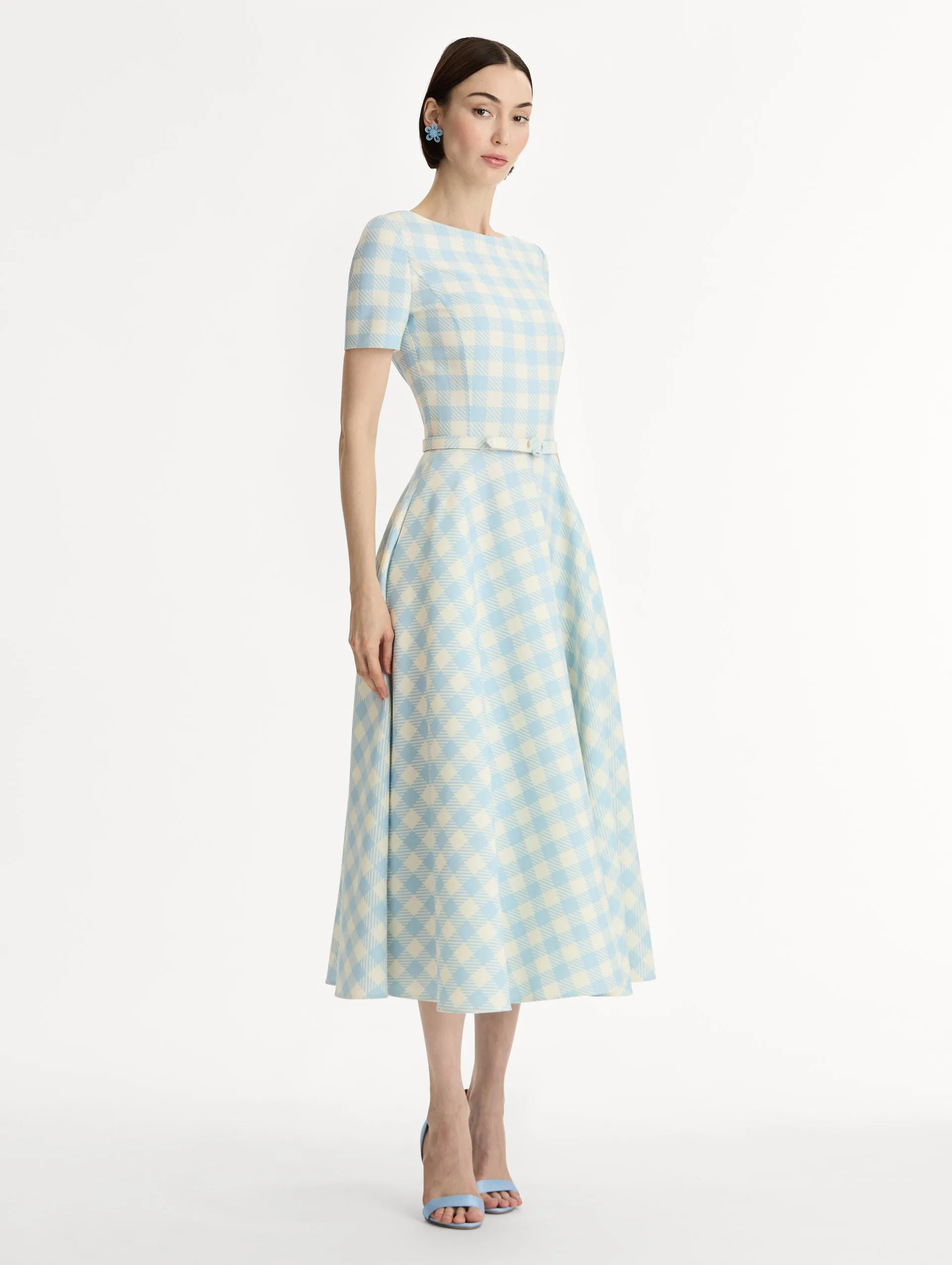 Gingham Wool-Blend Dress sold by Oscar de la Renta product image thumbnail 4