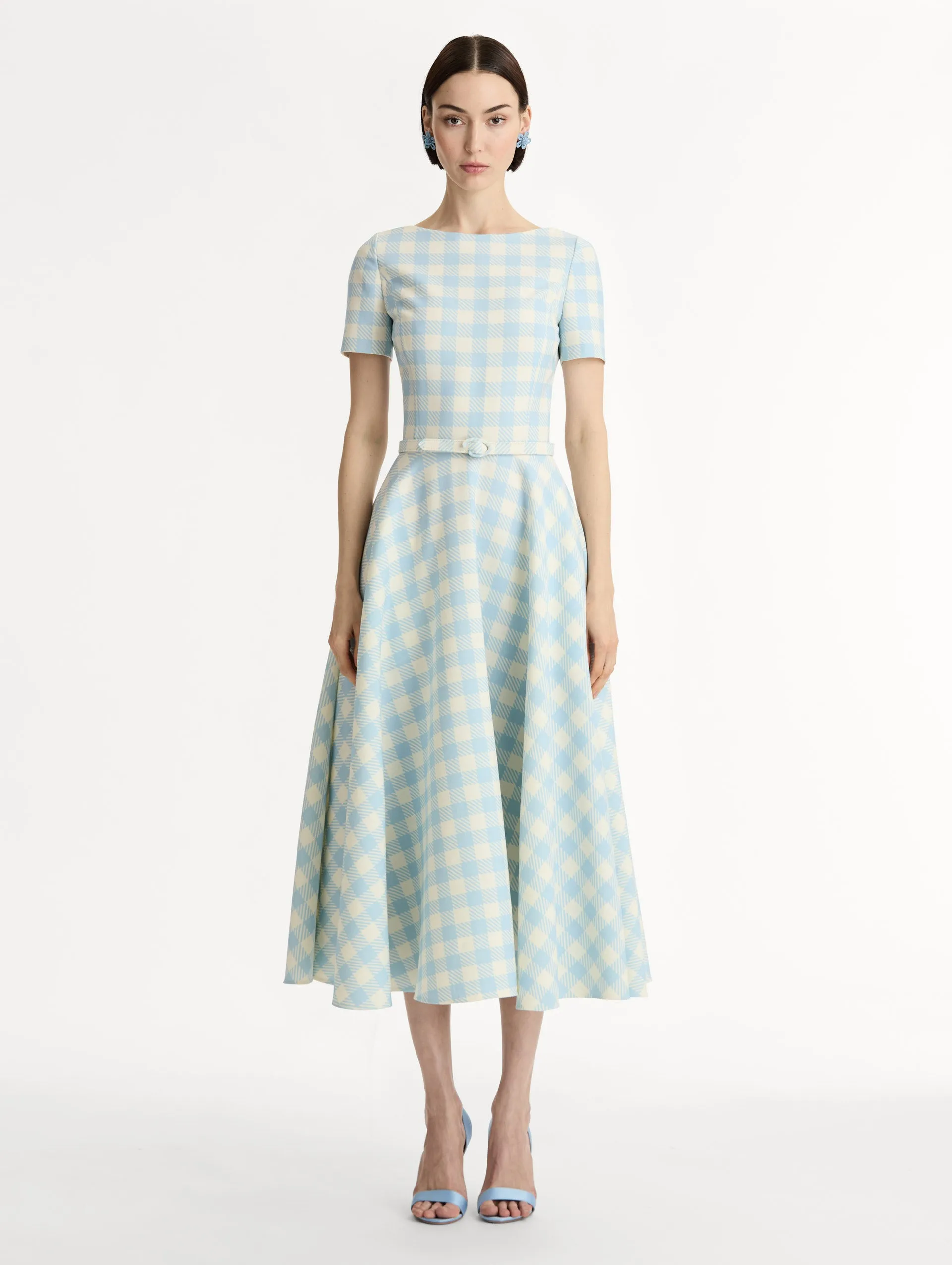 Gingham Wool-Blend Dress sold by Oscar de la Renta product image thumbnail 2