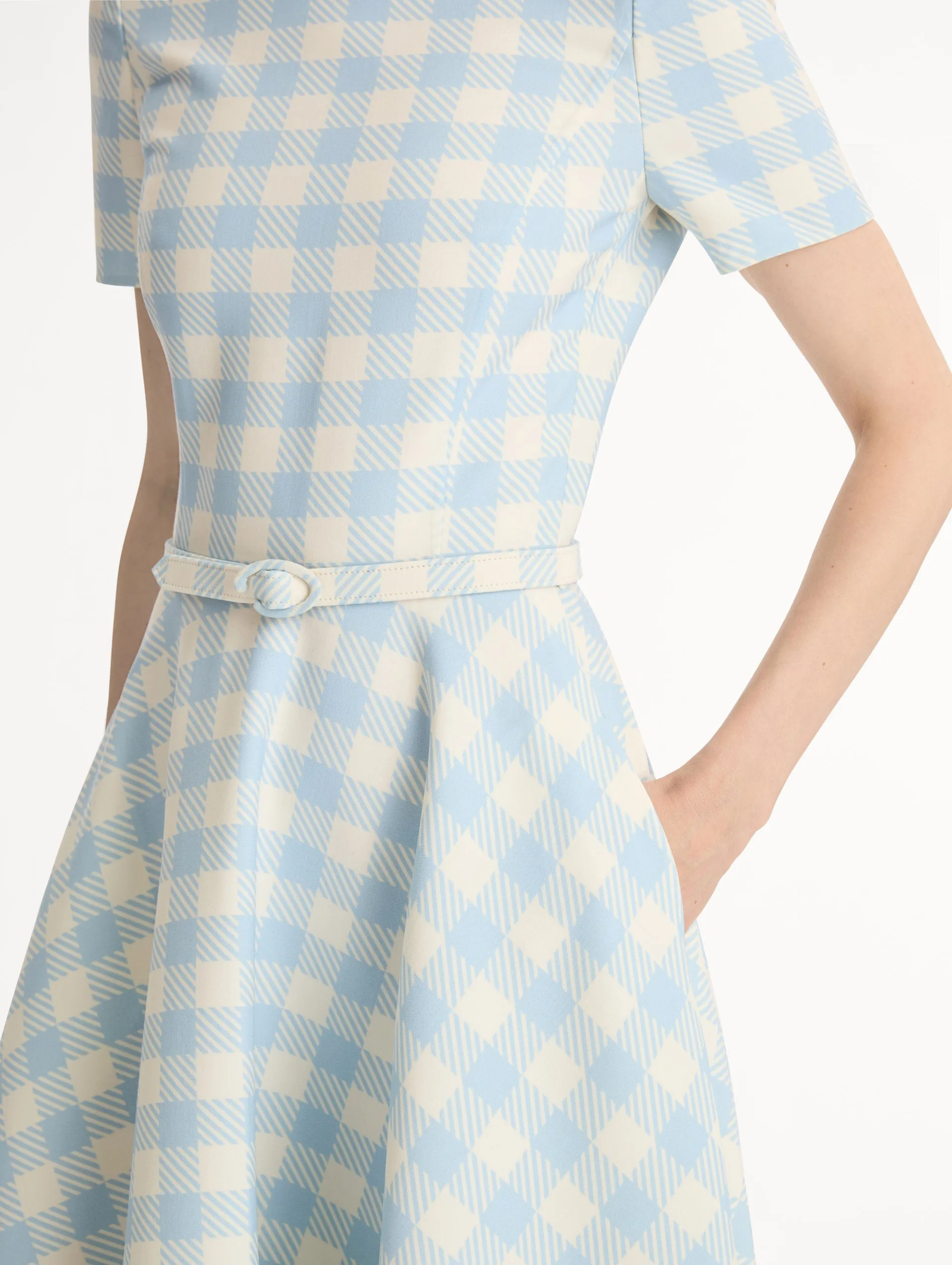 Gingham Wool-Blend Dress sold by Oscar de la Renta product image thumbnail 5