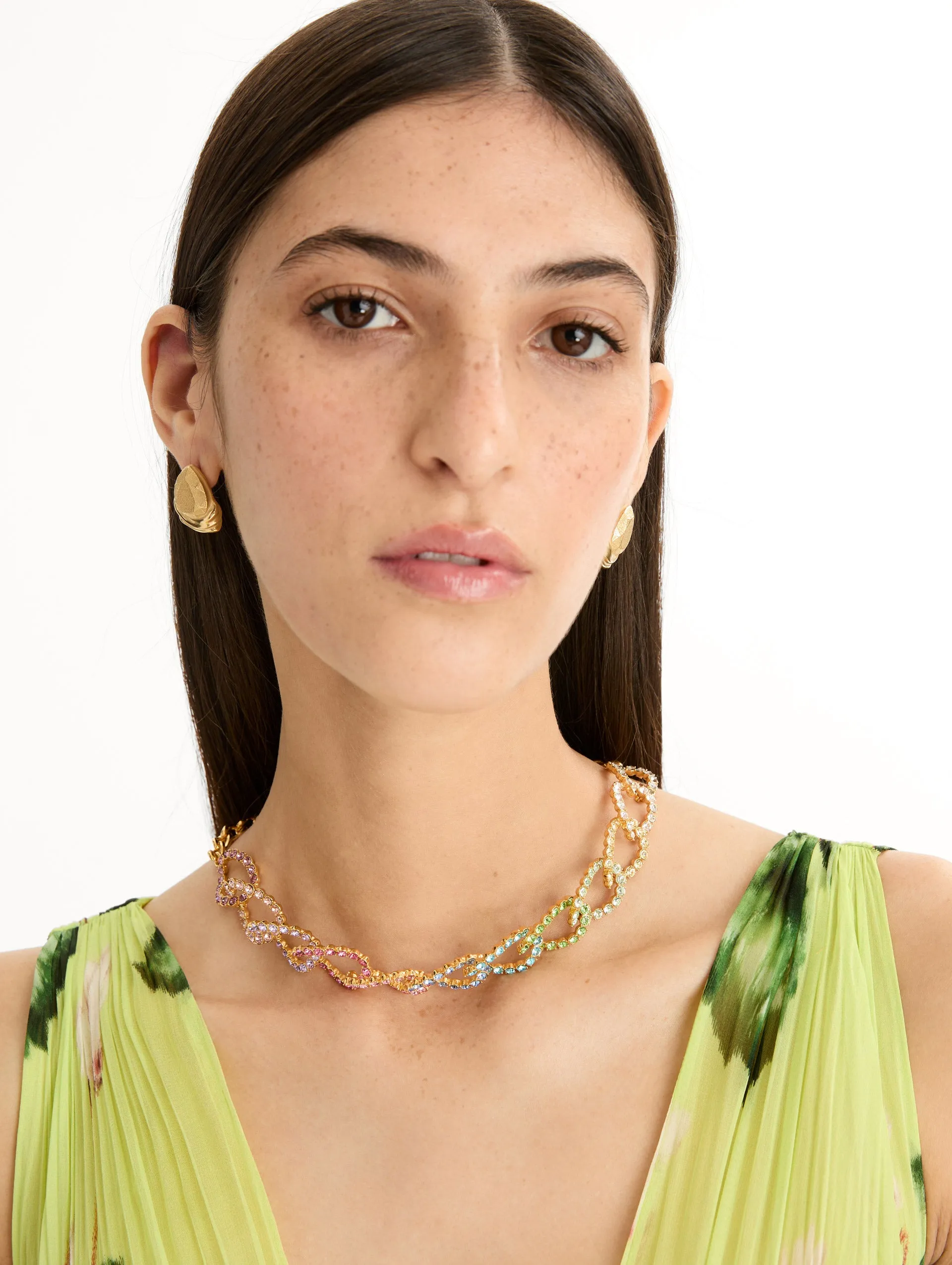 Rhinestone Chain-Link Necklace sold by Oscar de la Renta product image thumbnail 2