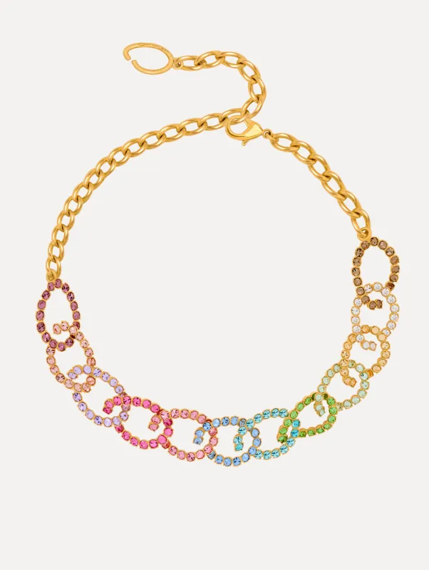 Rhinestone Chain-Link Necklace sold by Oscar de la Renta