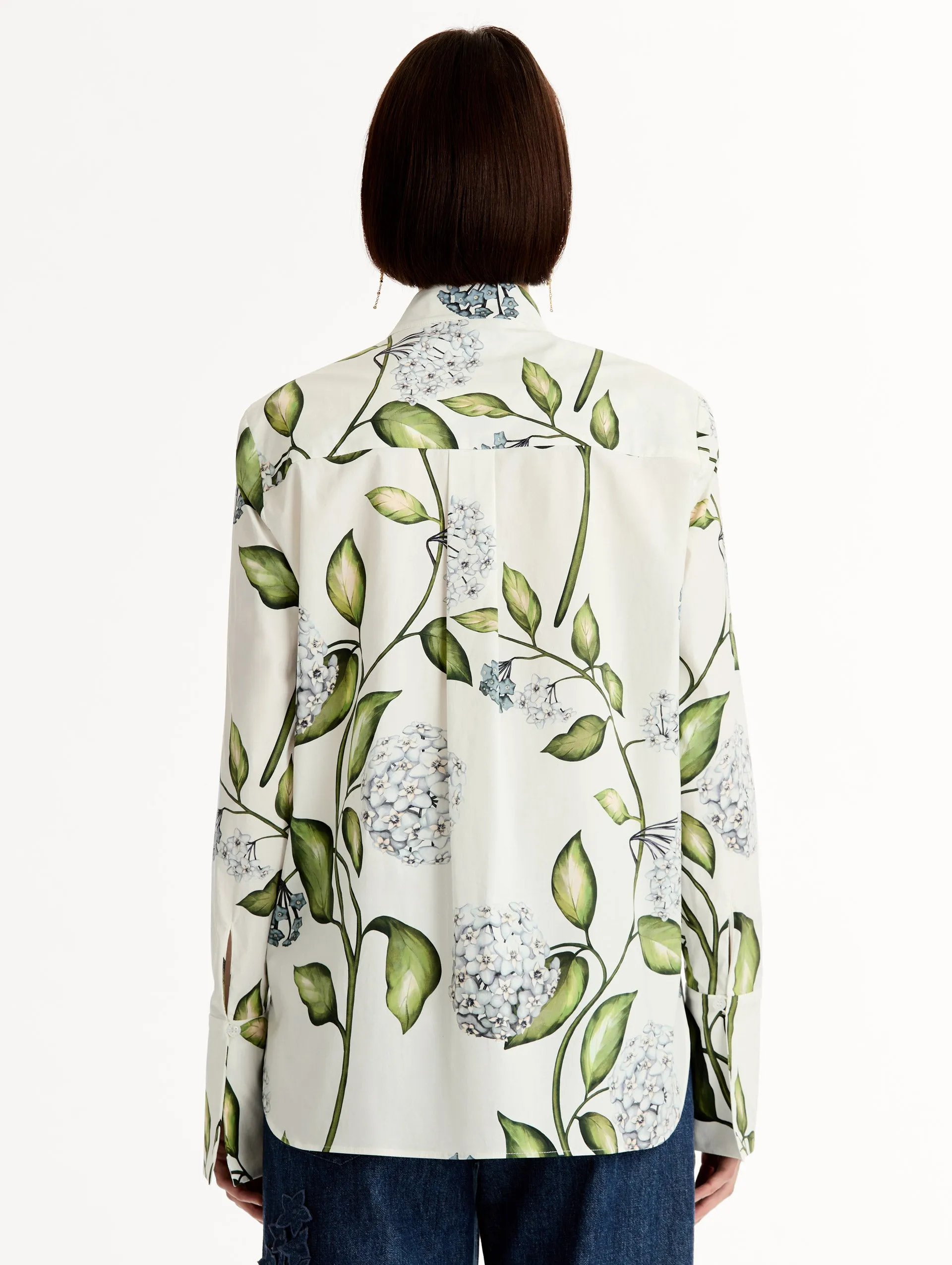 Porcelain Flower Cotton Poplin Blouse sold by Oscar de la Renta product image thumbnail 4