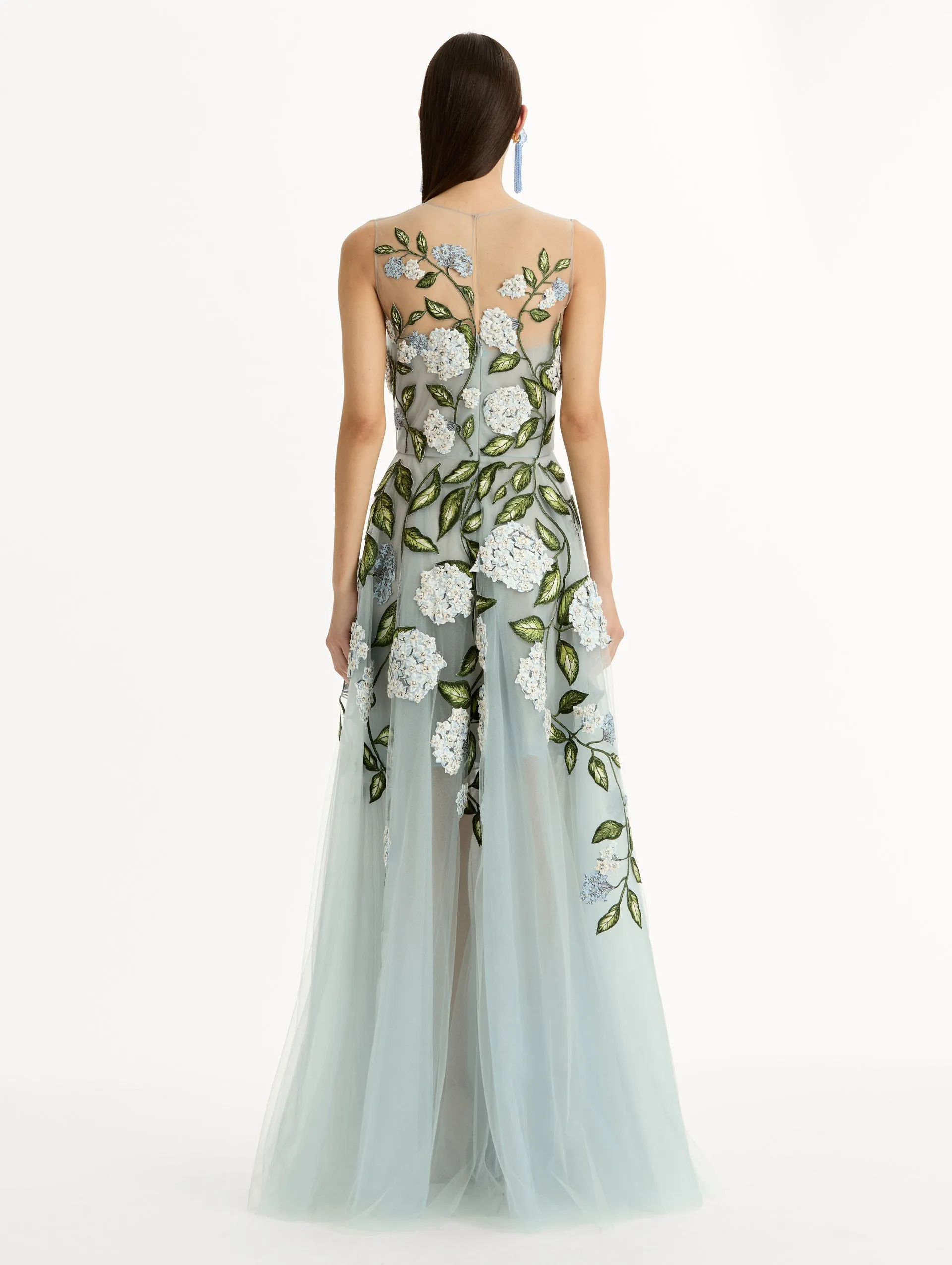 Porcelain Flower Embroidered Gown sold by Oscar de la Renta product image thumbnail 3