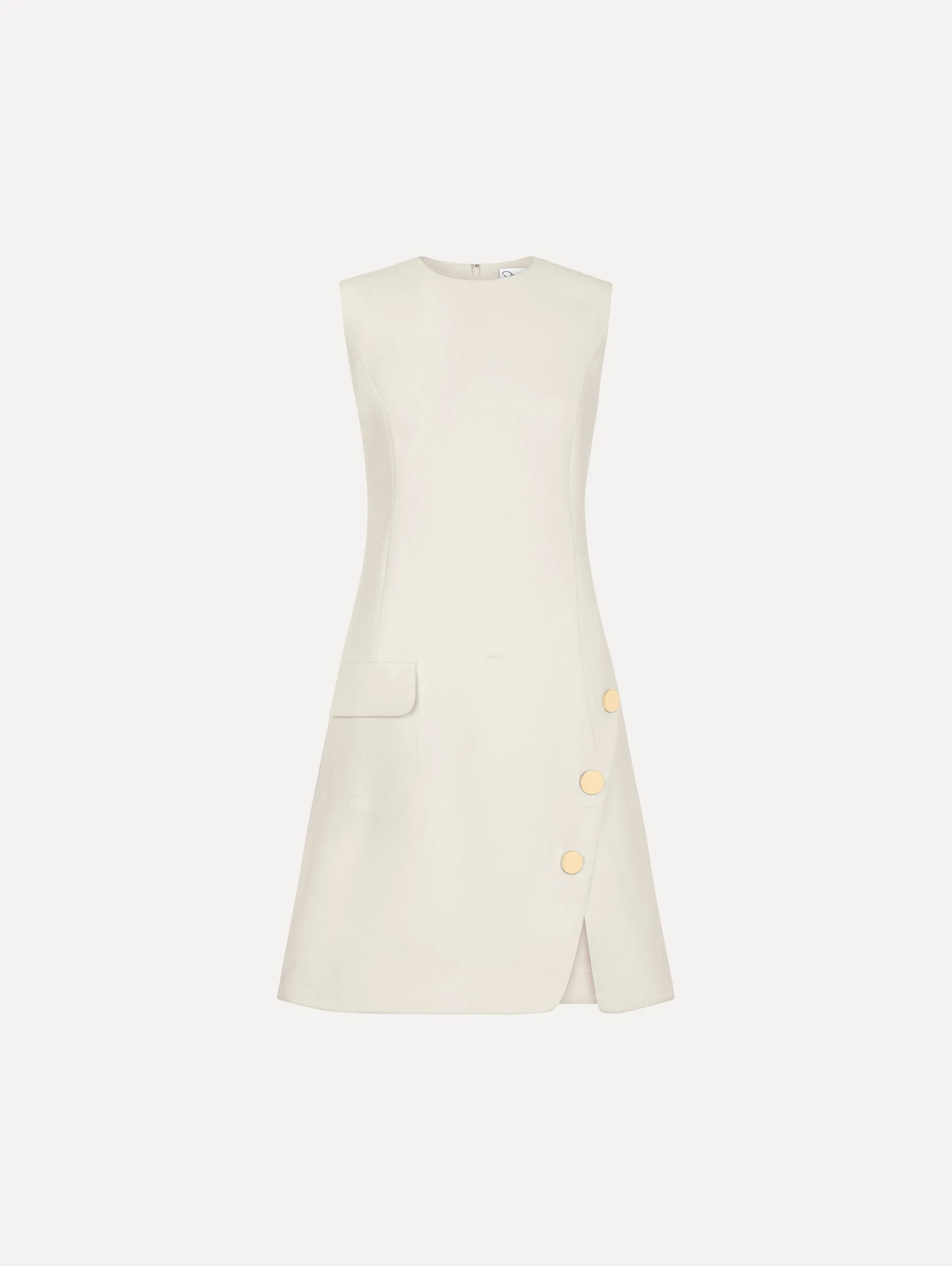 Button-Detailed Wool-Blend Dress sold by Oscar de la Renta
