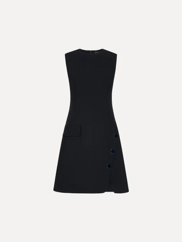Button-Detailed Wool-Blend Dress made by Oscar de la Renta