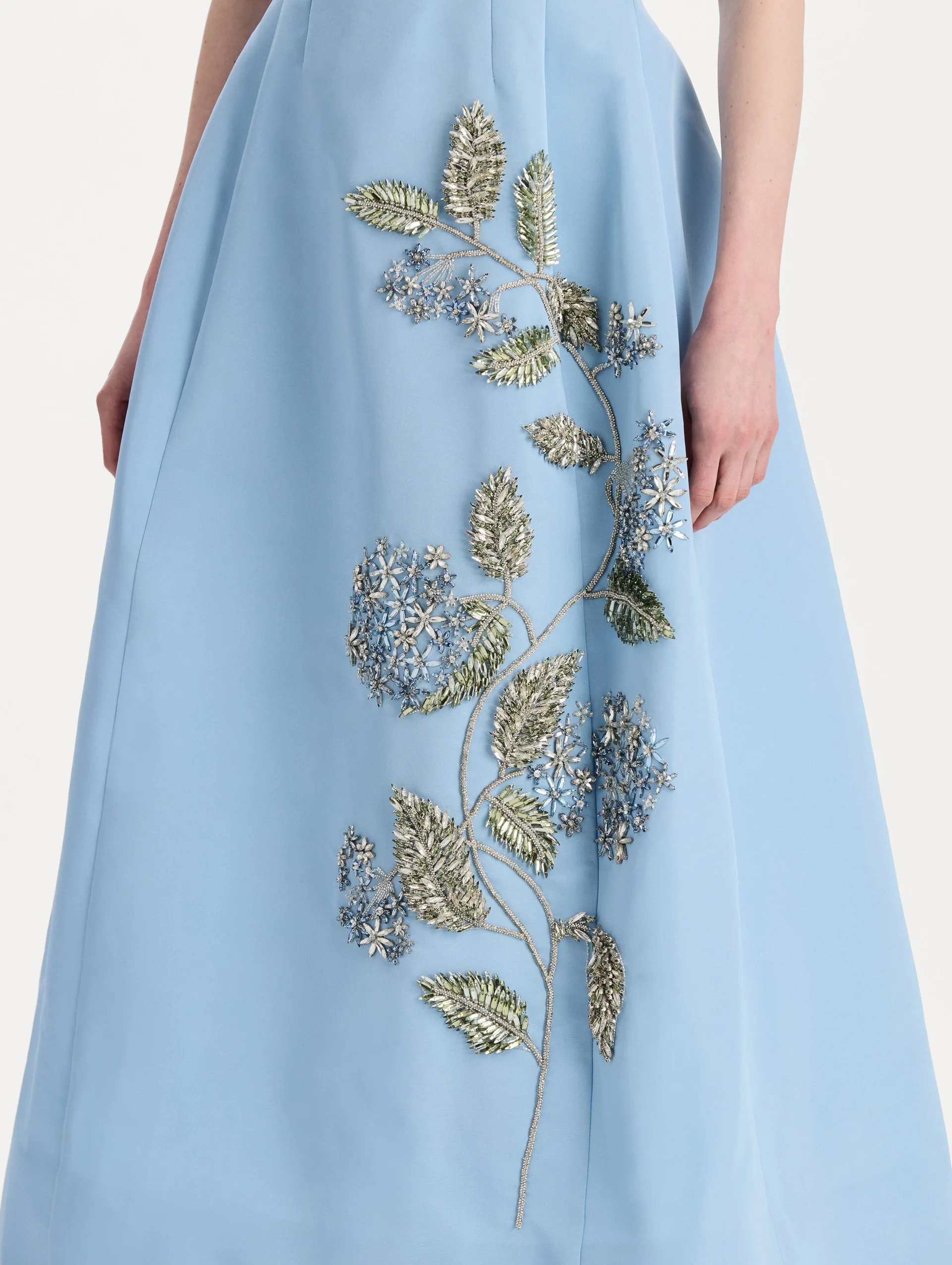 Crystal Flower Embroidered Faille Dress sold by Oscar de la Renta product image thumbnail 5