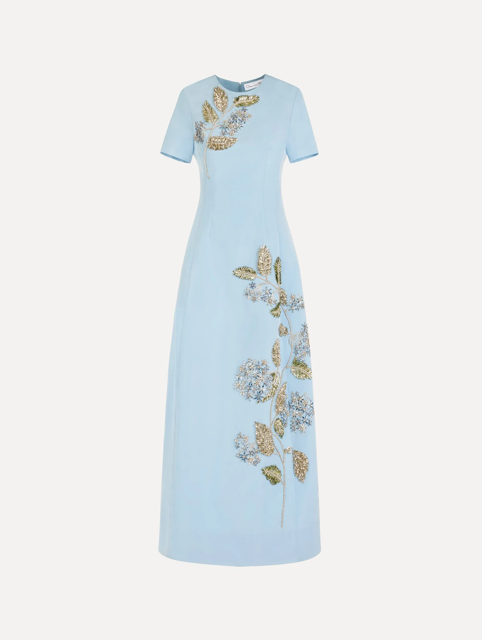 Crystal Flower Embroidered Faille Dress sold by Oscar de la Renta
