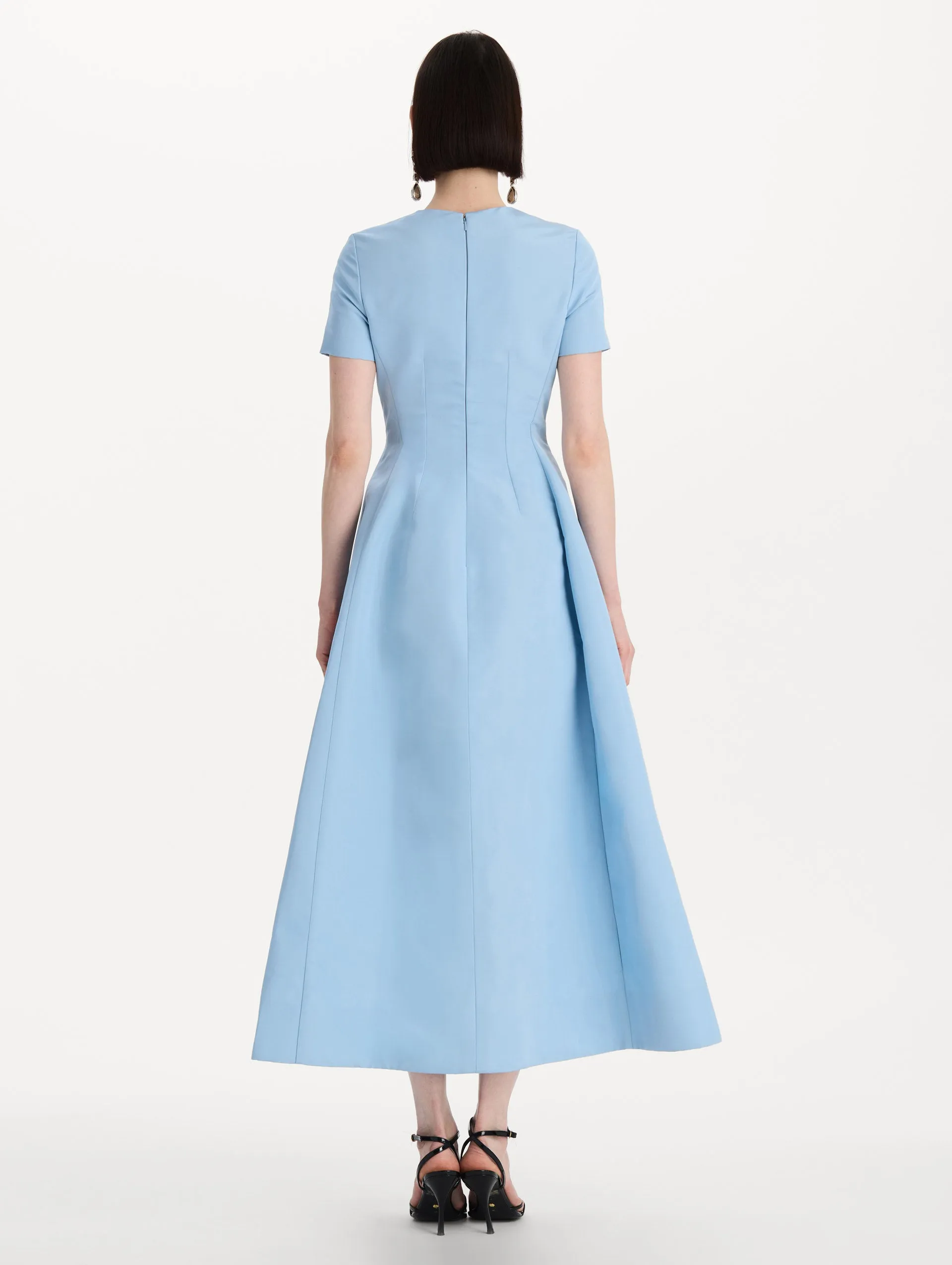 Crystal Flower Embroidered Faille Dress sold by Oscar de la Renta product image thumbnail 3