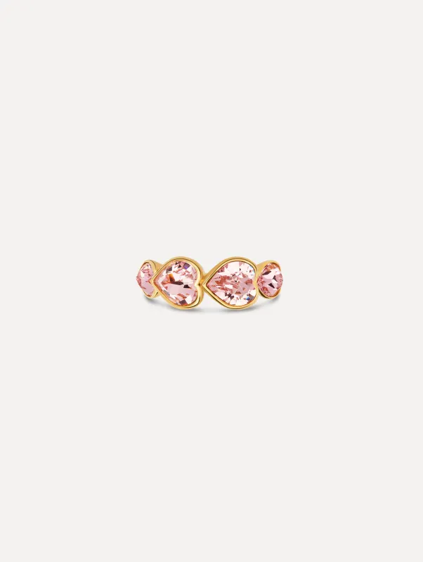 Crystal Heart Ring made by Oscar de la Renta