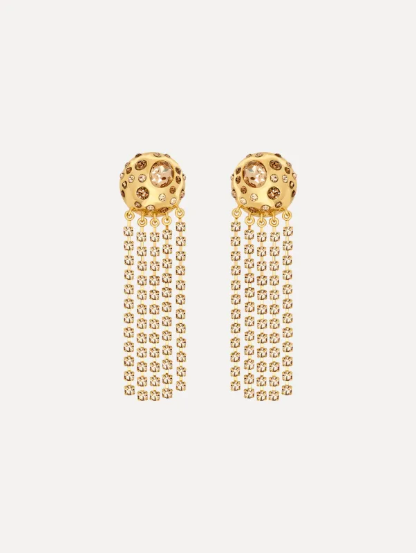 Crystal Fringe Chandelier Earrings made by Oscar de la Renta