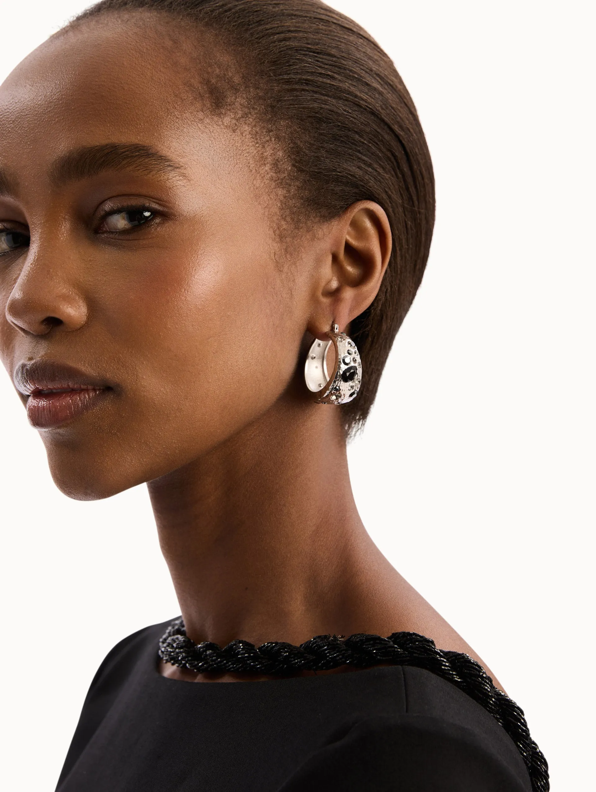 Mixed Crystal Hoop Earrings sold by Oscar de la Renta product image thumbnail 2