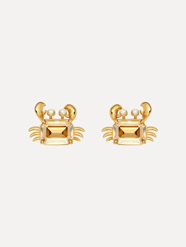 Crystal Crab Earrings made by Oscar de la Renta
