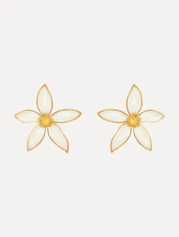 Orange Blossom Clip-On Earrings made by Oscar de la Renta