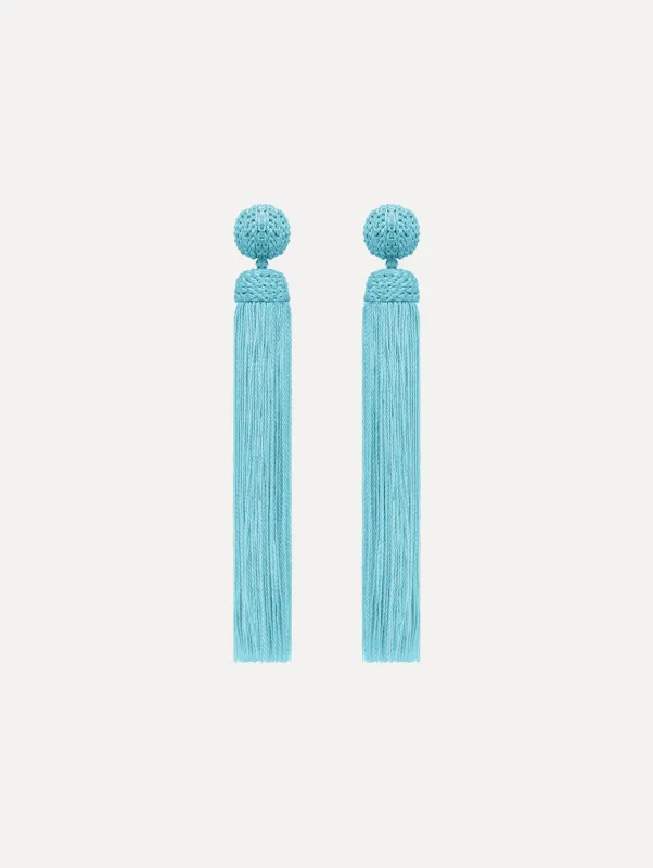 Silk Rope Tassel Clip-On Earrings made by Oscar de la Renta