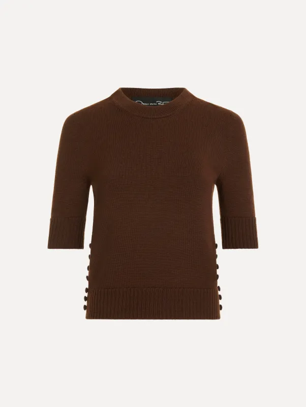 Button-Detail Pullover made by Oscar de la Renta