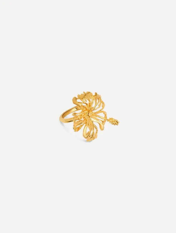 Openwork Hibiscus Ring made by Oscar de la Renta