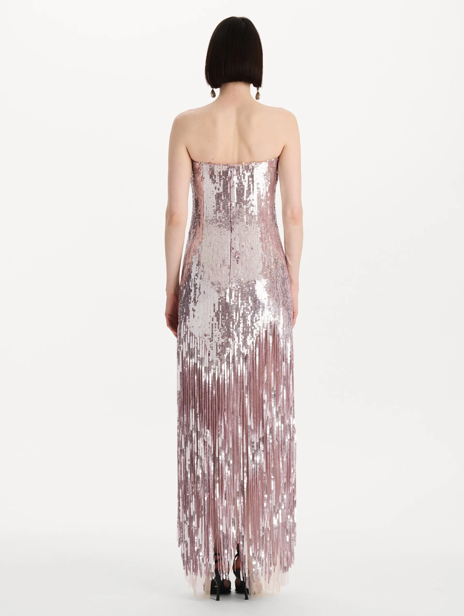 Sequin Fringe Strapless Gown sold by Oscar de la Renta product image thumbnail 3
