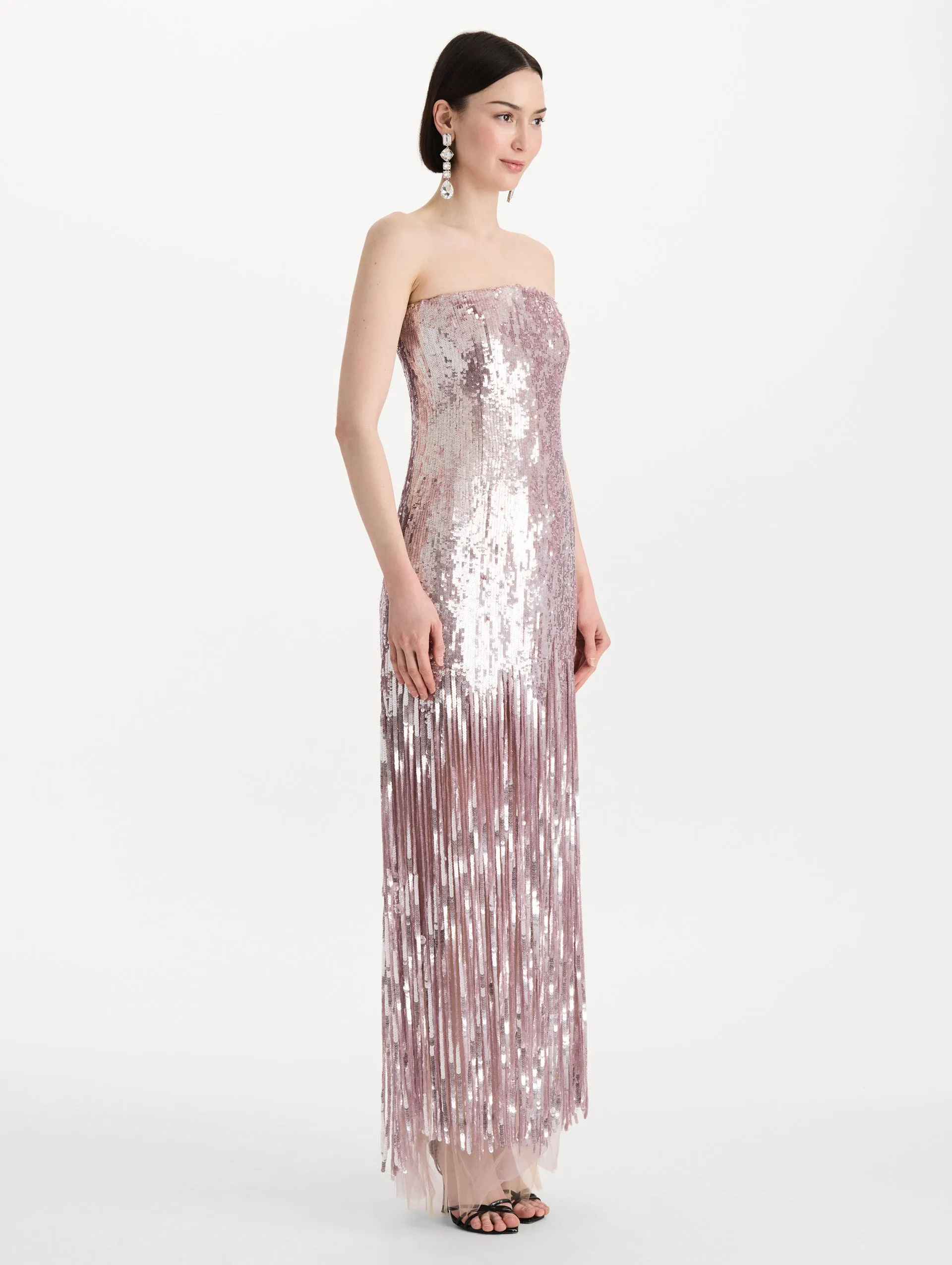 Sequin Fringe Strapless Gown sold by Oscar de la Renta product image thumbnail 4