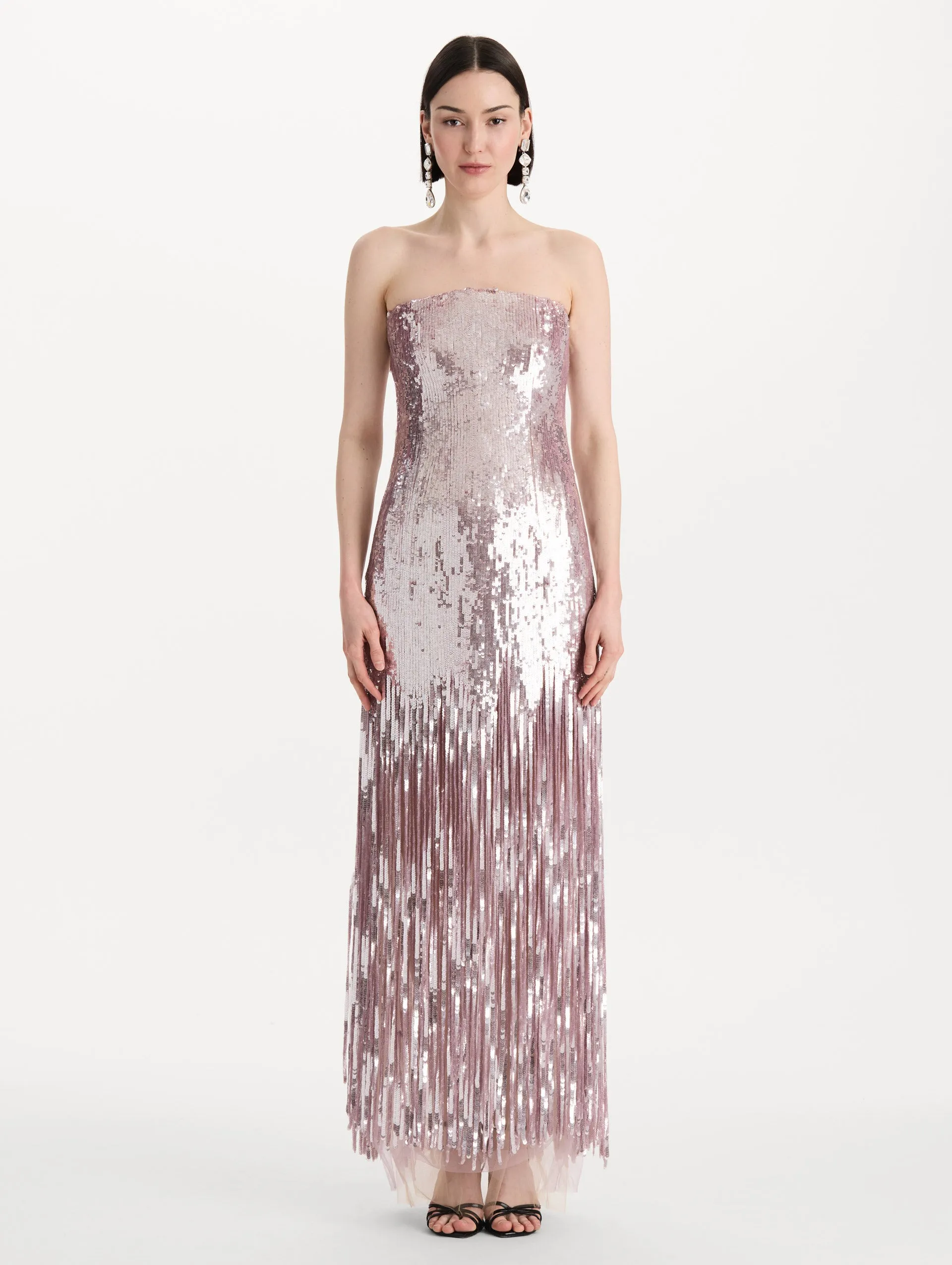 Sequin Fringe Strapless Gown sold by Oscar de la Renta product image thumbnail 2