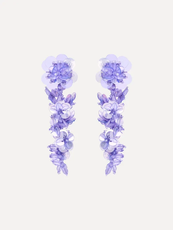 Sequin Flower Clip-On Earrings made by Oscar de la Renta