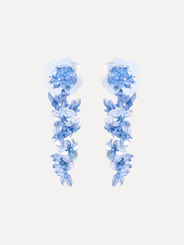 Sequin Flower Clip-On Earrings made by Oscar de la Renta