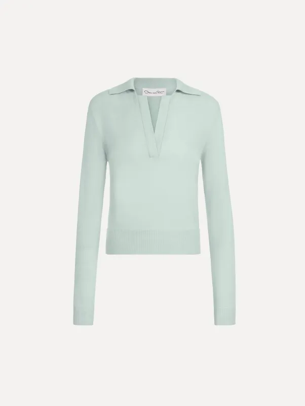 Wool Polo Pullover made by Oscar de la Renta