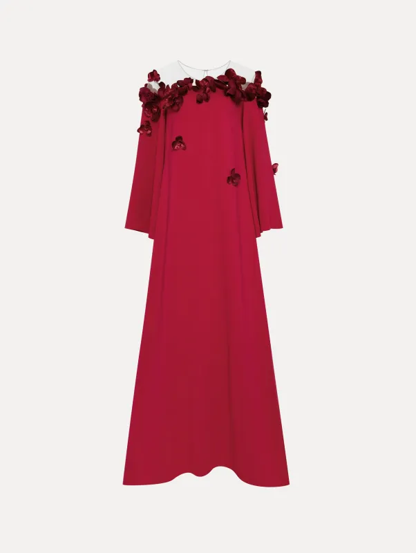 Orchid Illusion Neckline Caftan made by Oscar de la Renta